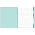 Emily Ley - Simplified - Agenda scolaire hebdomadaire/mensuel 2026-2027 - 8 3/4 po x 7 3/4 po - Mint - bilingue-Couverture en poly durable de couleur menthe, mise en valeur par une étiquette de date estampée en feuille d’or