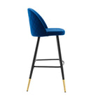 Modway - Cordial Performance Velvet Tabourets de bar - Marine - Ensemble de 2-Capacité de poids du tabouret de bar : 300 lb
