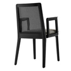 Modway - Monarch Bois et rotin Fauteuil à manger - Noir Noir Gris-7