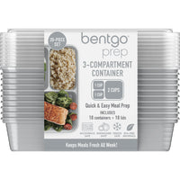 Bentgo - Boîtes de conservation Prep à 3 compartiments - Argent - Paquet de 10-Plus besoin de mesurer vos portions, le volume est déjà indiqué sur le plateau.