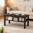 HOMCOM - Table basse à 2 niveaux avec étagère de rangement pour salon - noir-Matériau : MDF