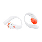 JBL - Endurance Peak 4 Écouteurs de sport sans fil avec réduction de bruit - Blanc / Orange-IP68 : résistance à l’eau et à la poussière