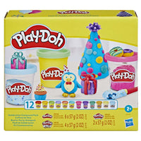 Play-Doh - Ce coffret de 12 pots -Pour célébrer en couleurs : il suffit de prendre un coffret festif pour commencer la fête ! un super ajout pour les loisirs créatifs ou comme petits cadeaux pour les enfants (à partir de 3 ans)