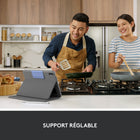 Logitech - Étui clavier Rugged Folio pour iPad A16/ 10.9" (10e génération) - Anglais - Graphite-Sécurisé et sécurisé: Un loquet magnétique maintient l'étui fermé en toute sécurité lorsqu'il n'est pas utilisé, tout en offrant un espace sécurisé pour ranger Logitech Crayon, Apple Pencil ou tout autre stylet numérique.