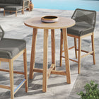 Modway - Wellspring 36 po Terrasse extérieure Bois de teck Bar Table, Naturel-Quatre pieds avec supports croisés