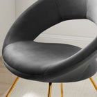 Modway - Nouvelle Performance Velvet Chaise à manger Ensemble de 2 - Charbon de bois doré-Épingles de pied non marquées