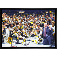 Pittsburgh Penguins 20x29 2017 Stanley Cup - Toile encadree - 31" x 22"-Impression sur toile de qualité supérieure avec bordures enveloppées