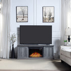 Manhattan Comfort - Ensemble de 2 cheminées modernes Franklin 60 po - Noir et gris-Recommandé pour un téléviseur jusqu'à 56 pouces