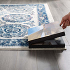 Modway - Entourage Treillis marocain floral vieilli d’Odile Tapis de 5 pi l x 8 pi L - Ivoire et bleu-Dessous en caoutchouc de prise