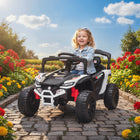 Qaba - Camion électrique pour enfants 12V avec double moteur - blanc-Deux modes avec télécommande parentale pour plus de sécurité et de contrôle 