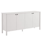 Modway - Emmeline 66" 4 portes festonnées Armoire à buffet - Blanc-Armoire de rangement polyvalente
