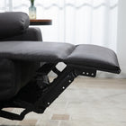 HOMCOM - Canapé inclinable 2 places avec repose-pieds - gris foncé-Structure en acier garantissant une utilisation robuste 