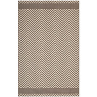 Modway - Optica Chevron avec bordures d’extrémité intérieures et extérieures Tapis de 5 pi l x 8 pi L - Beige clair et beige foncé-Tapis chevron avec bordures d’extrémité