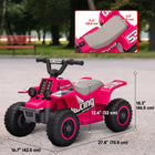Qaba - Quad ATV 4 roues pour enfants 6V avec phares - rose-Fonctionne facilement sur des surfaces en asphalte, en brique ou en ciment