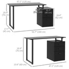 HOMCOM - Bureau d'ordinateur avec tiroirs réversibles multifonctions - 47,2 po L x 23,6 po l x 29,9 po H - noir-Grand bureau d'ordinateur durable avec tiroirs, parfait pour travailler à la maison ou pour les étudiants