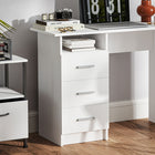 HOMCOM - Bureau d'ordinateur avec rangement - 39,4 po L x 15,7 po l x 29,5 po H - blanc-Couleur : Blanc