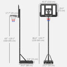 Soozier – Panier de basketball ajustable de 5 à 10 pi-Roues intégrées pour un déplacement facile 
