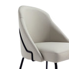 Manhattan Comfort - Lot de 4 chaises de salle à manger modernes Gracie 61,5 cm, revêtement similicuir, coloris pierre et noir-Mousse haute densité pour un confort et une durabilité accrus