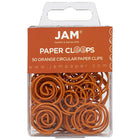 JAM Paper - Trombones circulaires - trombones ronds - orange - paquet de 50-Couleur : Orange Papercloops