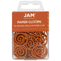 JAM Paper - Trombones circulaires - trombones ronds - orange - paquet de 50-Couleur : Orange Papercloops