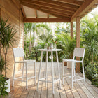 Zuo - Kayu Tabouret de bar - Blanc-Dimensions: 23,6 po L x 18,9 po L x 44,9 po H