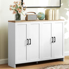 HOMCOM - Buffet moderne 47,2 po L avec rangement - blanc-Surface en panneau de particules lisse pour un entretien facile 