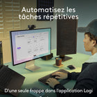 Logitech - MX Keys S Combo for Mac, clavier et souris sans fil, repose-poignets, clavier rétroéclairé - Gris-Éclairage intelligent: les touches rétroéclairées s'allument dès que vos mains s'approchent de ce clavier sans fil pour Mac. Vous pouvez contrôler la durée et la luminosité du rétroéclairage sur Logi Options+