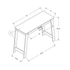 Monarch Specialties - 7192 Bureau 42 po - Gris Avec Tiroir De Rangement- Conçu de manière durable avec des supports de pieds angulaires pour un look moderne, ce bureau de style tendance est assorti d'une garantie limitée de 5 ans contre tout défaut, pour un achat en toute sérénité.