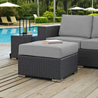 Modway - Sojourn Terrasse extérieure Ottoman Sunbrella in Toile gris-Tissage en rotin synthétique