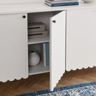 Modway - Emmeline 66" 4 portes festonnées Armoire à buffet - Blanc-Bord inférieur festonné