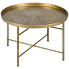 HOMCOM - Table basse ronde 24 po avec plateau martelé - or-L'esthétique bohème élégante rehausse la décoration intérieure avec un charme luxueux