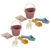 Miniland - Ensemble de sable pour bébé ECO - Couleurs pastel - 4 pièces par ensemble - 2 ensembles-Chaque ensemble de sable pour bébé ECO aux couleurs pastel comprend un seau, une pelle, une pelle à poussière et un râteau