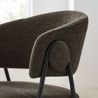 Modway - Nella Rembourré Chenille à bruyère Chaises de salle à manger Ensemble de 2 - Java Black-Bouton rond décoratif