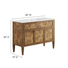 Modway - Elysian 48" Vanité de salle de bain à un seul lavabo - Brun blanc-Bassin en céramique à simple évier
