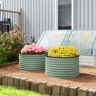 Outsunny - Ensemble de 2 plates-bandes surélevées rondes 3 pi x 1,8 pi - Paquet de 2-Fond ouvert pour un contact direct avec le sol. Pas d'accumulation d'eau au fond 