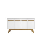 Manhattan Comfort - Buffet moderne mi-siècle Yonkers 160 cm (62,99 po) - Blanc-Buffet moderne du milieu du siècle pour salle à manger et salon