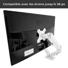 MotionGrey - Support de moniteur simple - Bras de fixation VESA pour écrans jusqu’à 28 po - Blanc-5