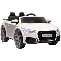 Aosom - Voiture électrique pour enfants homologuée - véhicule à batterie 6v - blanc-Fonctionne avec une pédale et un volant pour les enfants de 37 à 60 mois 