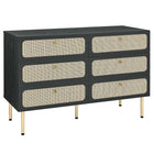 Modway - Chaucer Compact à 6 tiroirs Commode, Noir-Commode moderne à 6 tiroirs
