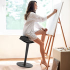 HOMCOM - Chaise ergonomique oscillante - tabouret inclinable réglable avec mouvement de balancement - noir-Structure sans dossier soutient un alignement naturel de la colonne vertébrale 