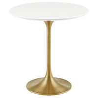 Modway - Lippa Rond de 20 po Bois Table d’appoint - Or Blanc-Table d’appoint moderne
