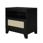 Manhattan Comfort - Table de nuit Sheridan 54,9 cm style mid-century moderne - Noir-Parfait pour le rangement de chevet, les lampes ou les objets de décoration