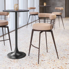 Zuo - Saku Tabouret de bar pivotant - Beige/Brun-Assemblage requis