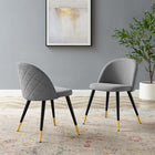 Modway - Cordial Chaises de salle à manger Ensemble de 2 - Gris clair-Rembourrage en tissu polyester