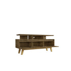 Manhattan Comfort - Meuble TV Yonkers 62,99 po style Mid-Century Modern - Brun Rustique-Comprend 1 ouverture pour la gestion des fils et câbles