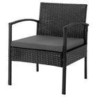 Manhattan Comfort - Ensemble de conversation moderne Noli pour patio, 4 personnes, avec table basse - Noir et gris - Ensemble de 4-23,23 po L x 41,73 po l x 27,95 po H