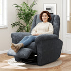 HOMCOM - Fauteuil inclinable électrique avec siège rembourré et ports USB - gris foncé-Mouvement de balancement doux pour une relaxation apaisante   