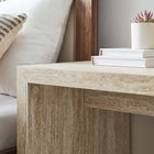 Modway - Mirella Faux travertin Table d’appoint - Travertin-Capsules de pied non marquées