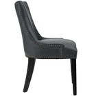 Modway - Marquis Imitation cuir Chaise à manger Ensemble de 2 - Noir-Pieds en caoutchouc massif