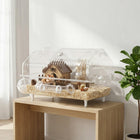 PawHut - Cage pour hamster avec vue entièrement transparente pour hamster nain-Une grande roue de 6,5 po et du bois certifié TSCA assurent un environnement sûr dans cette cage en bois pour hamster 
